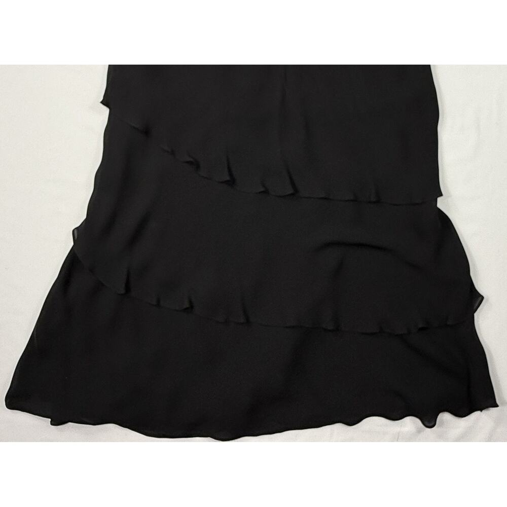 St. John Evening by Marie Gray, VTG Black Layered Silk Chiffon Dress Sz 2 - Picture 9 of 10